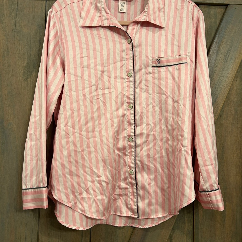 Victorias Secret Pink Striped Button-Up Shirt